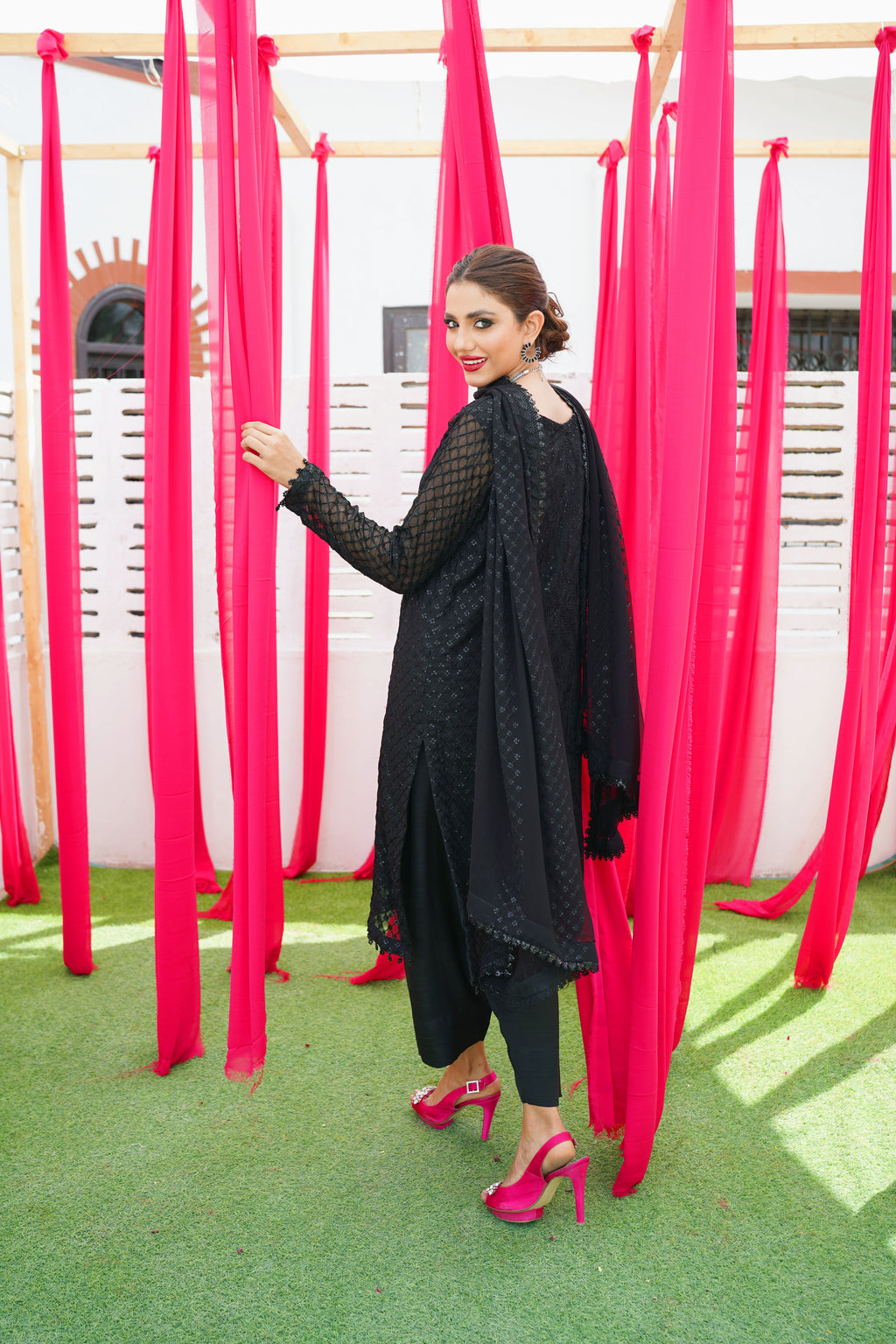 Black Embroidered Chiffon
