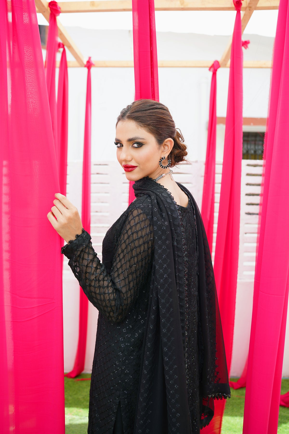 Black Embroidered Chiffon