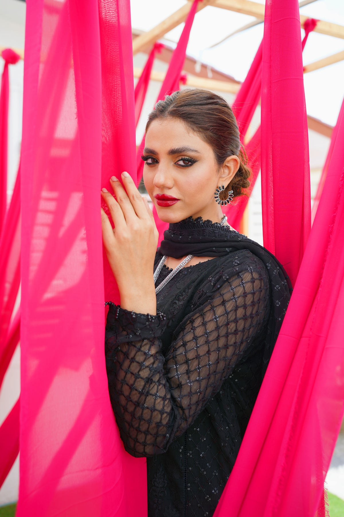 Black Embroidered Chiffon