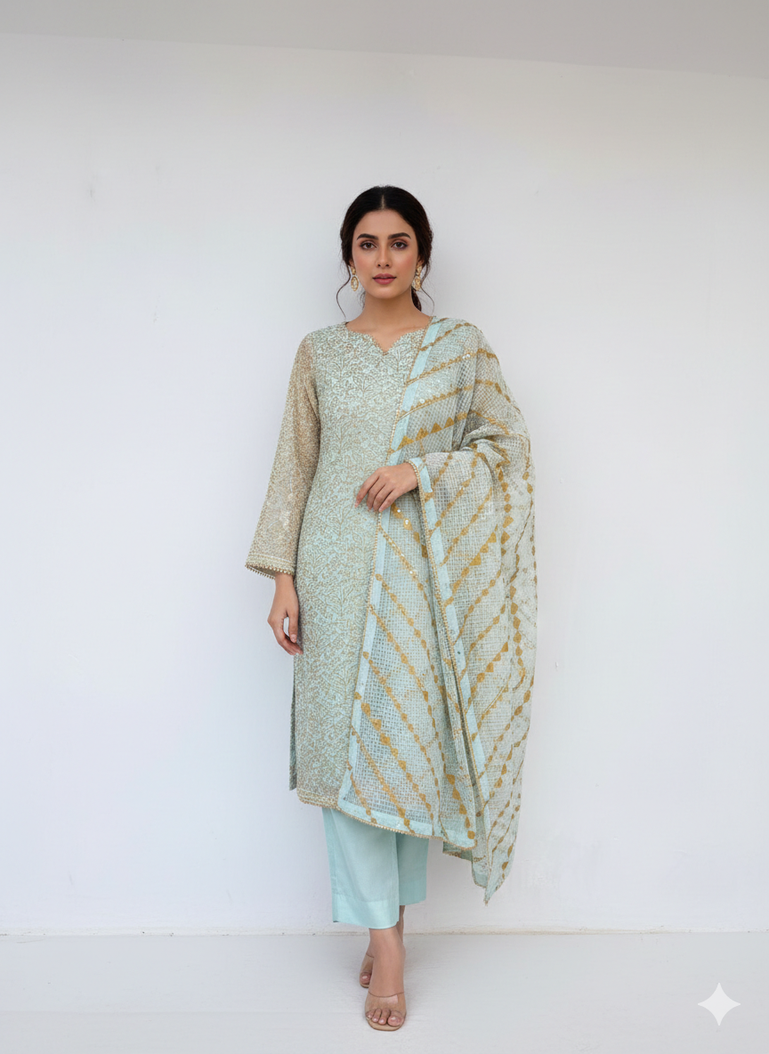 Ice Blue Kurta Set PW-6