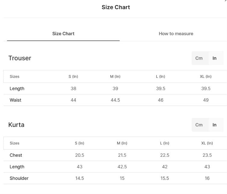 Size guide