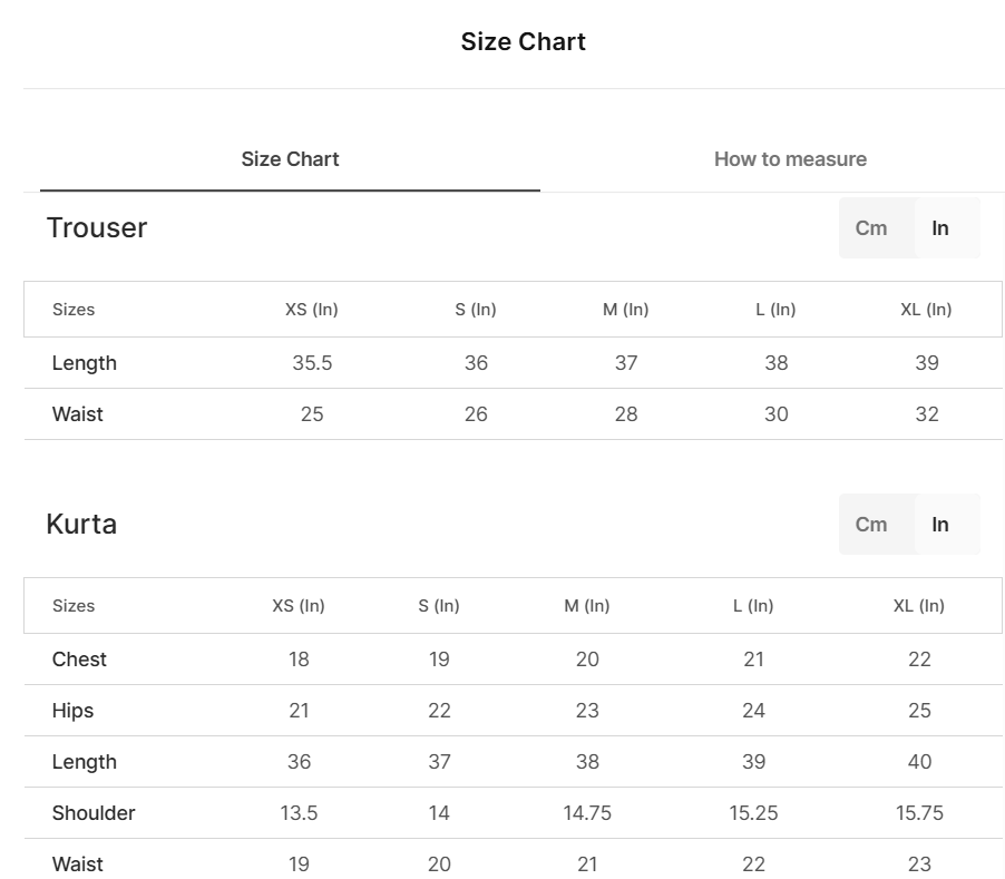 Size guide