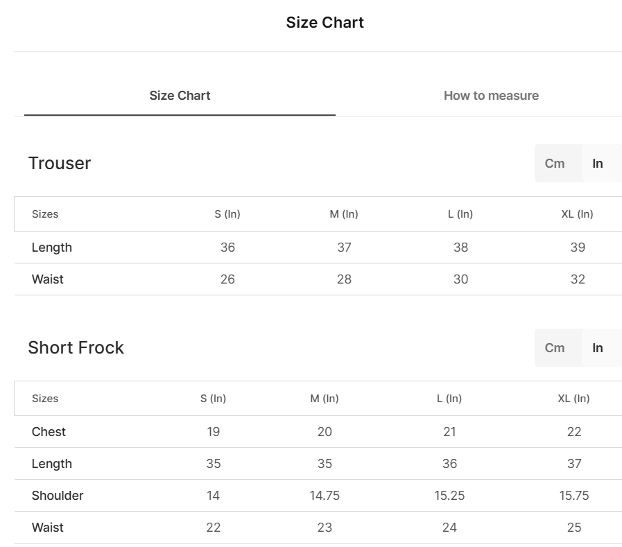 Size guide
